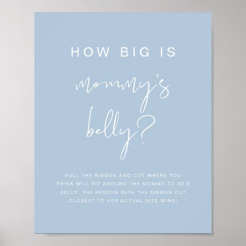 LEAH Vibrant Pastel Blue How Big is Her Belly Game Poster