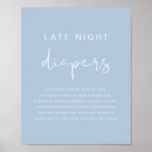 LEAH Vibrant Pastel Blue Late Night Diapers Game  Poster