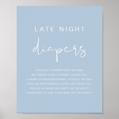 LEAH Vibrant Pastel Blue Late Night Diapers Game  Poster