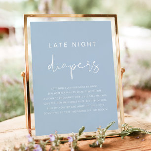 LEAH Vibrant Pastel Blue Late Night Diapers Game  Poster