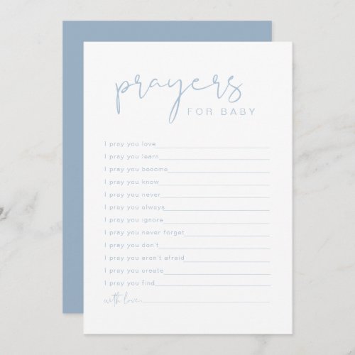 LEAH Vibrant Pastel Blue Prayers for Baby Card