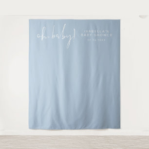 LEAH Vibrant Pastel Blue Spring Baby Shower Photo Tapestry