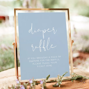 LEAH Vibrant Pastel Dusty Blue Diaper Raffle Game Poster