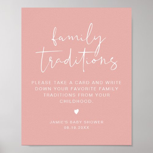 LEAH Vibrant Pastel Family Traditions Baby Shower Poster