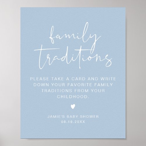 LEAH Vibrant Pastel Family Traditions Baby Shower  Poster