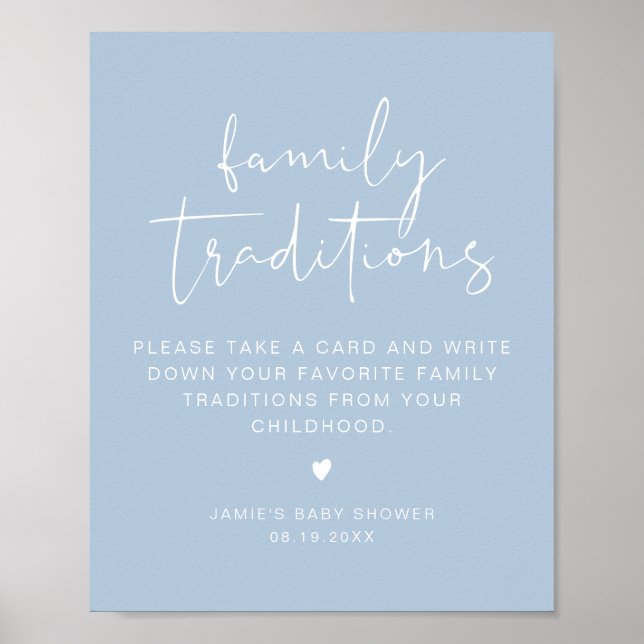 LEAH Vibrant Pastel Family Traditions Baby Shower  Poster (Front)