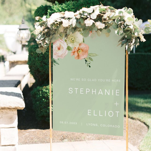 LEAH Vibrant Pastel Floral Spring Wedding Welcome  Foam Board (Creator Uploaded)