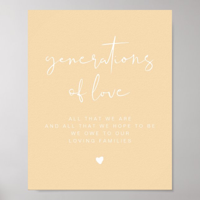LEAH Vibrant Pastel Generations of Love Wedding  Poster (Front)