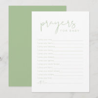 LEAH Vibrant Pastel Green Prayers for Baby Card
