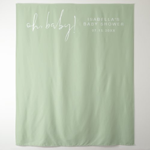 LEAH Vibrant Pastel Green Spring Baby Shower Photo Tapestry