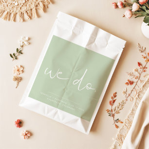 LEAH Vibrant Pastel Green Spring We Do Wedding Favor Bag