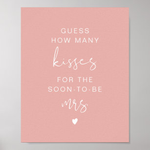 LEAH Vibrant Pastel Guess How Many Kisses Bridal  Poster