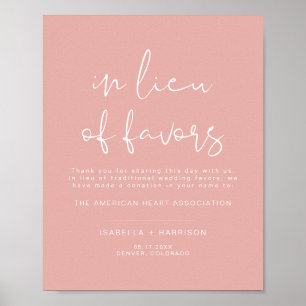 LEAH Vibrant Pastel In Lieu of Favors Wedding Sign