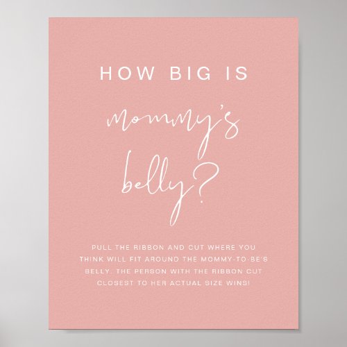 LEAH Vibrant Pastel Pink How Big is Her Belly Game Poster