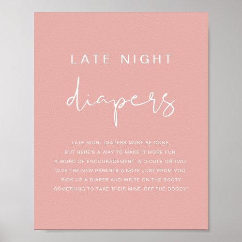 LEAH Vibrant Pastel Pink Late Night Diapers Game Poster