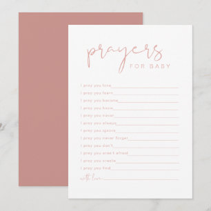 LEAH Vibrant Pastel Pink Prayers for Baby Card