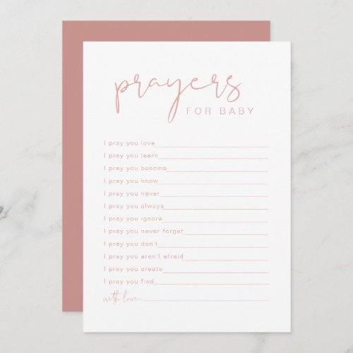 LEAH Vibrant Pastel Pink Prayers for Baby Card