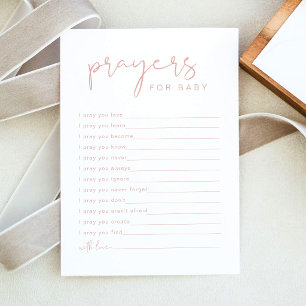 LEAH Vibrant Pastel Pink Prayers for Baby Card