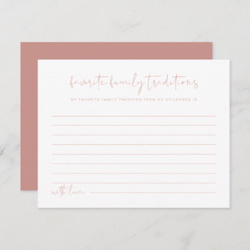 LEAH Vibrant Pastel Pink Spring Family Traditions  Enclosure Card