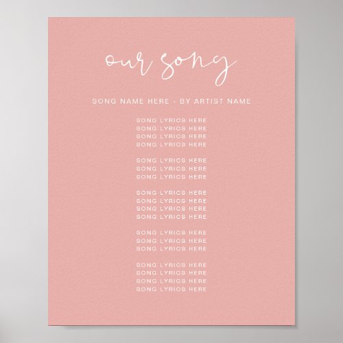 LEAH Vibrant Pastel Pink Wedding Song Lyrics  Poster