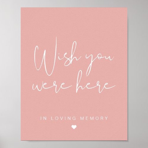 LEAH Vibrant Pastel Pink Wish You Were Here Sign