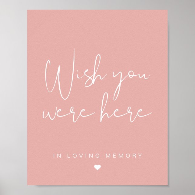 LEAH Vibrant Pastel Pink Wish You Were Here Sign (Front)