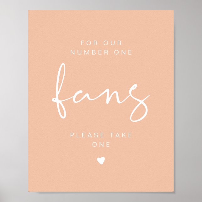 LEAH Vibrant Pastel Please Take a Fan Wedding Sign (Front)