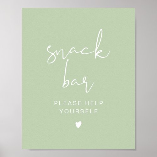 LEAH Vibrant Pastel Pretty Green Spring Snack Bar  Poster
