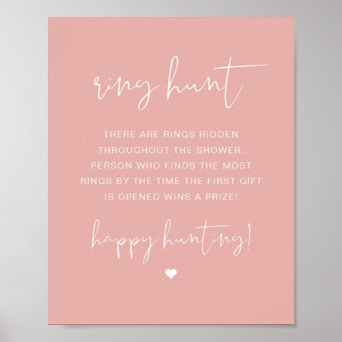 LEAH Vibrant Pastel Ring Hunt Bridal Shower Game Poster