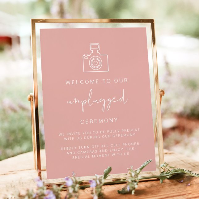 LEAH Vibrant Pastel Unplugged Ceremony Wedding  Poster (Creator Uploaded)