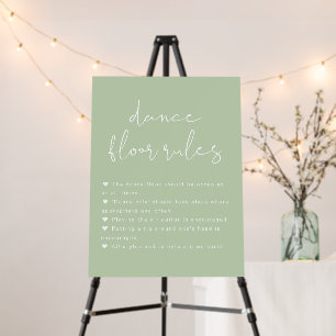 LEAH Vibrant Pastel Wedding Dance Floor Rules Foam Board