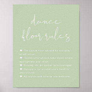 LEAH Vibrant Pastel Wedding Dance Floor Rules Sign