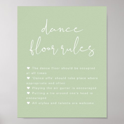 LEAH Vibrant Pastel Wedding Dance Floor Rules Sign