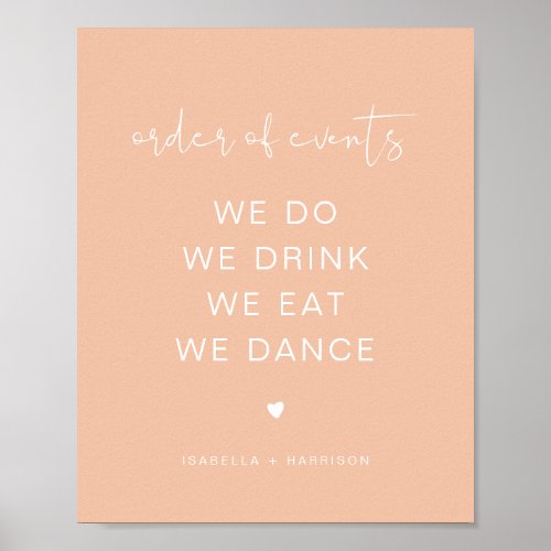 LEAH Vibrant Pastel Wedding Order of Events  Poster