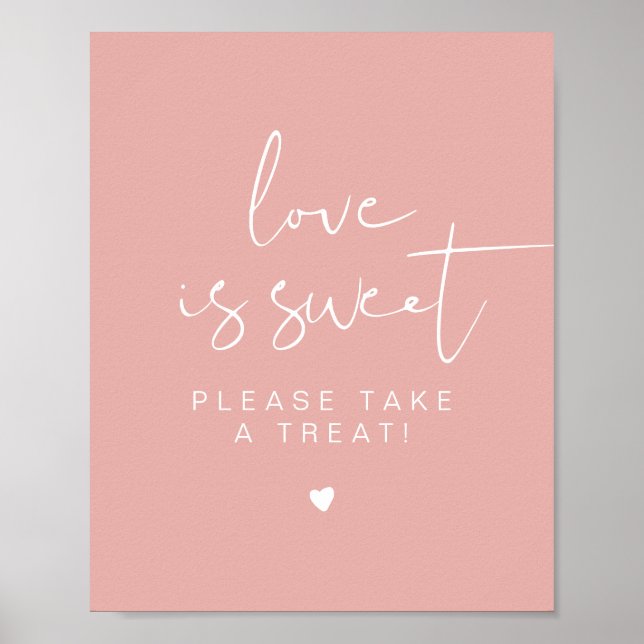 LEAH Vibrant Pink Love is Sweet Treat Favor Table  Poster (Front)