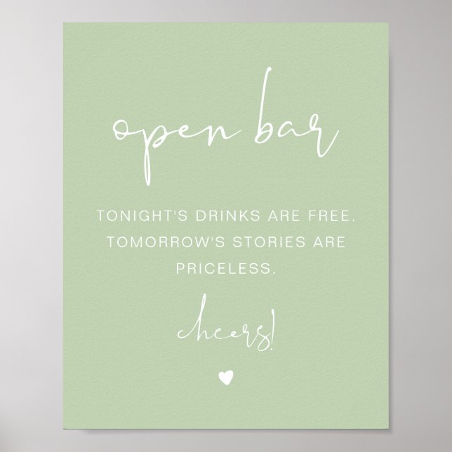 LEAH Vibrant Spring Pastel Funny Open Bar Sign (Front)