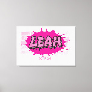 Leah Your Graffiti Name Brick Wall Sign In Board