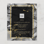 LeahG® Black Gold Alcohol Ink Wedding INVITE (Back)