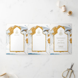 LeahG Blue Islamic Muslim Wedding Invites Nikah