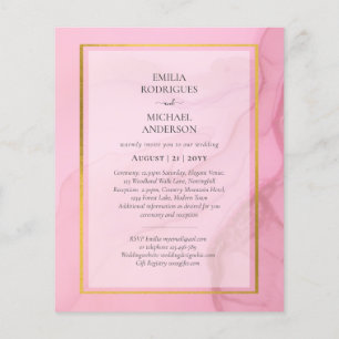 LeahG Blush Pink Gold INK Ombre Wedding INVITE Flyer