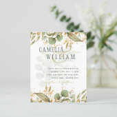 LeahG Botanical Greenery Gold Wedding Invite (Standing Front)