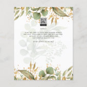 LeahG Botanical Greenery Gold Wedding Invite (Back)
