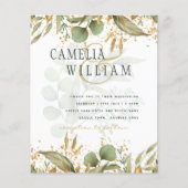 LeahG Botanical Greenery Gold Wedding Invite (Front)