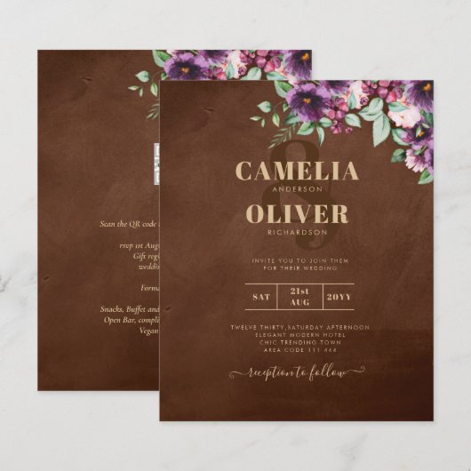 LeahG Brown Berry Plum Purple Wedding Fall Winter (Front/Back)