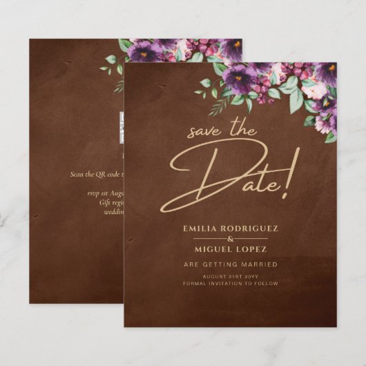 LeahG Brown Berry Plum Purple Wedding Fall Winter (Front/Back)