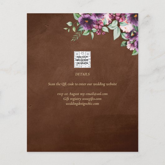 LeahG Brown Berry Plum Purple Wedding Fall Winter (Back)