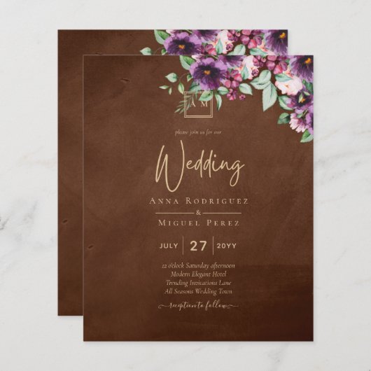 LeahG Brown Berry Plum Purple Wedding Fall Winter (Front/Back)