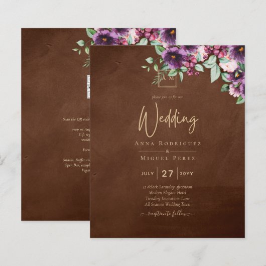 LeahG Brown Berry Plum Purple Wedding Fall Winter (Front/Back)