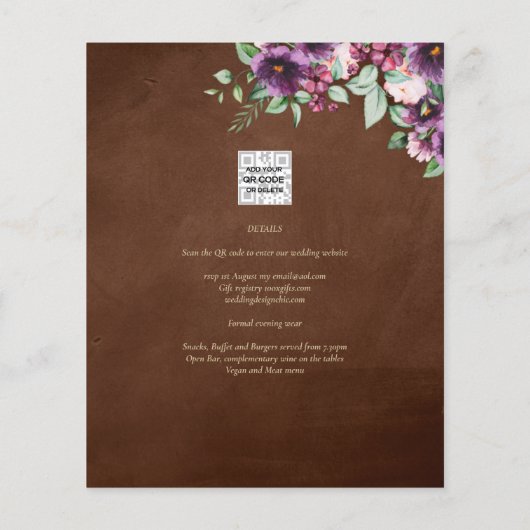 LeahG Brown Berry Plum Purple Wedding Fall Winter (Back)