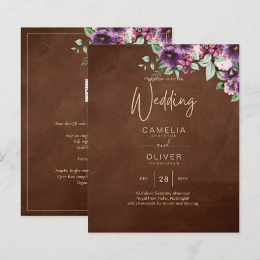 LeahG Brown Berry Plum Purple Wedding Fall Winter (Front/Back)